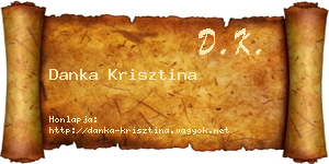 Danka Krisztina névjegykártya